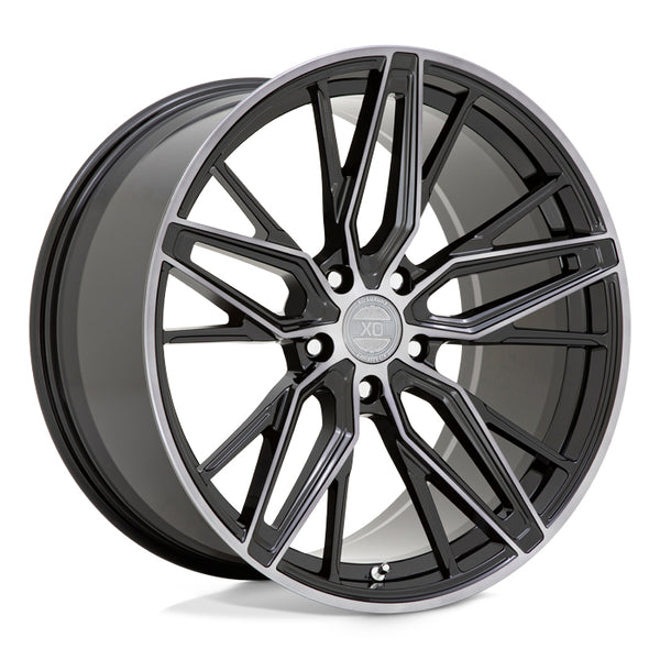 20x9 5x114.3 XO Wheels Zurich Gloss Black With Machined Gloss Dark Tint 20 offset 76.1 hub