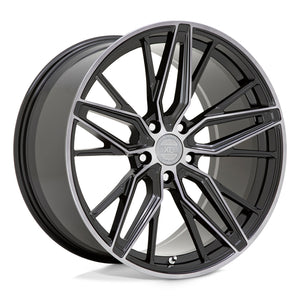 20x10.5 5x120 XO Wheels Zurich Gloss Black With Machined Gloss Dark Tint 25 offset 76.1 hub