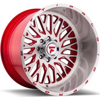 22x12 Fittipaldi Offroad Wheels FTF07 Alpha 8x170 -51 Offset 125.2 Hub Brushed Red