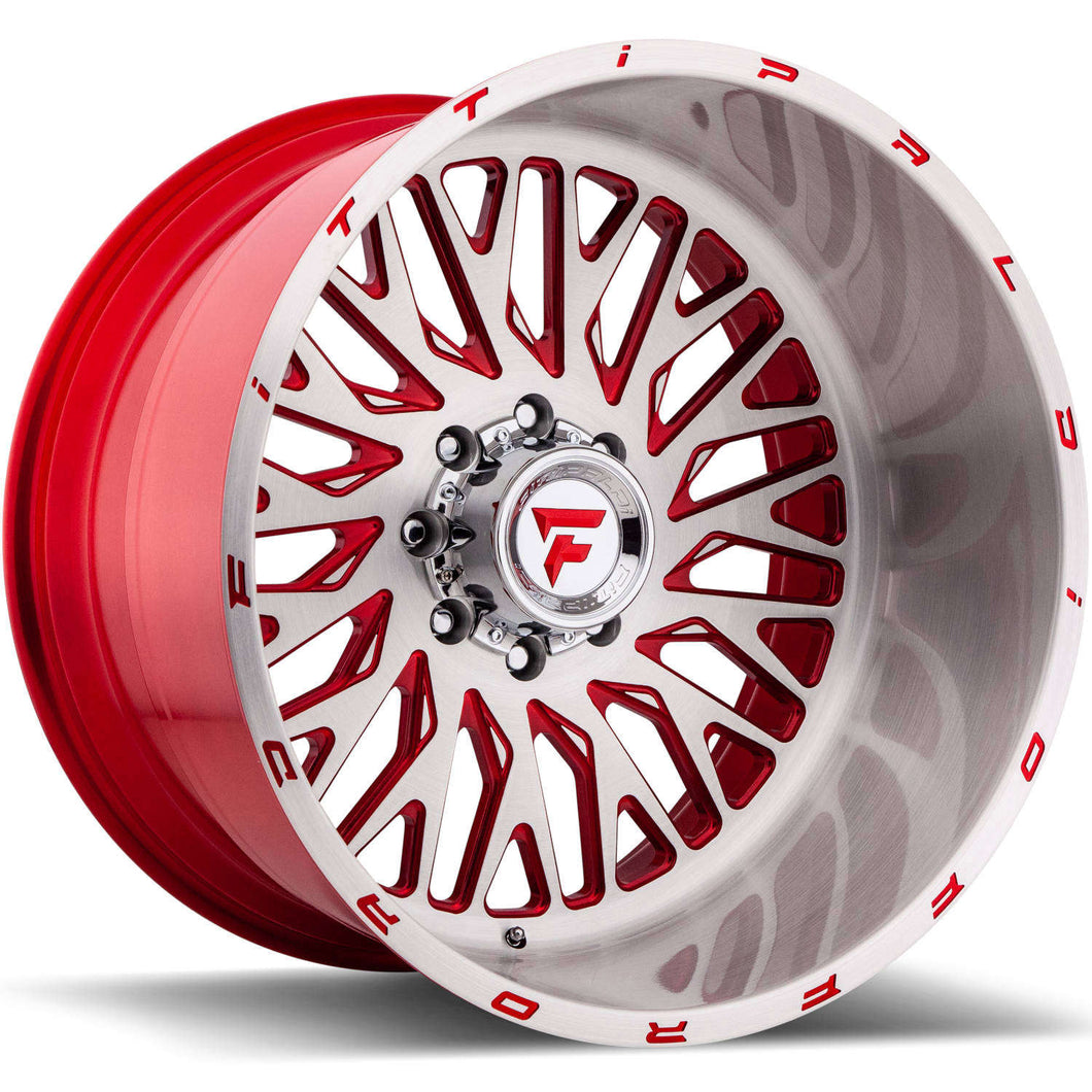 24x14 Fittipaldi Offroad Wheels FTF07 Alpha 6x139.7 -76 Offset 78.1 Hub Brushed Red