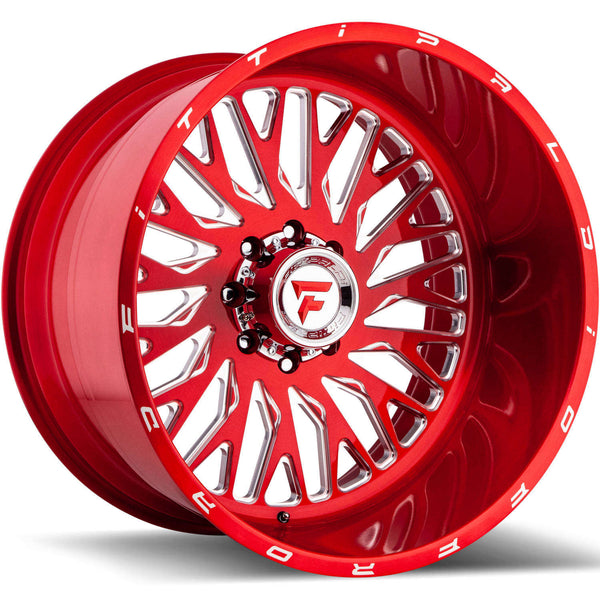 24x12 Fittipaldi Offroad Wheels FTF07 Alpha 8x6.5 -51 Offset 125.2 Hub Red Tint