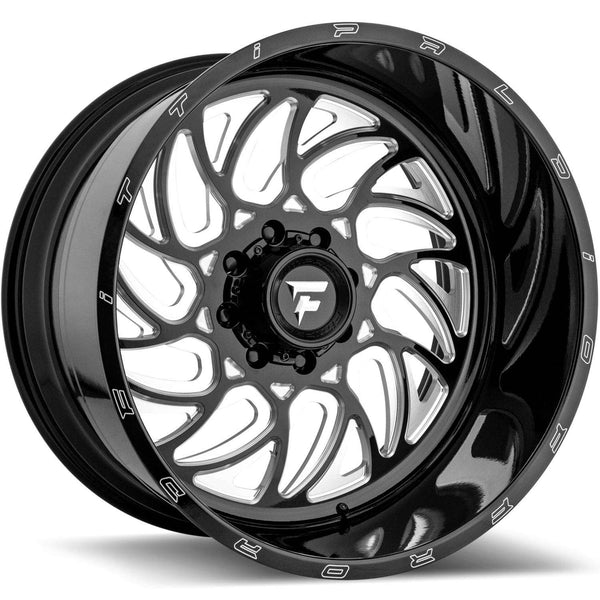 24x14 Fittipaldi Offroad Wheels FTF09 Alpha 8x6.5 -76 Offset 125.2 Hub Black Milled