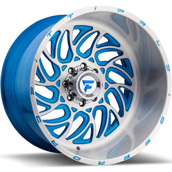 22x14 Fittipaldi Offroad Wheels FTF09 Alpha 8x170 -76 Offset 125.2 Hub Brushed Blue