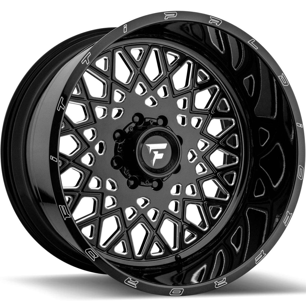 22x14 Fittipaldi Offroad Wheels FTF10 Alpha 6x135 -76 Offset 87.1 Hub Black Milled