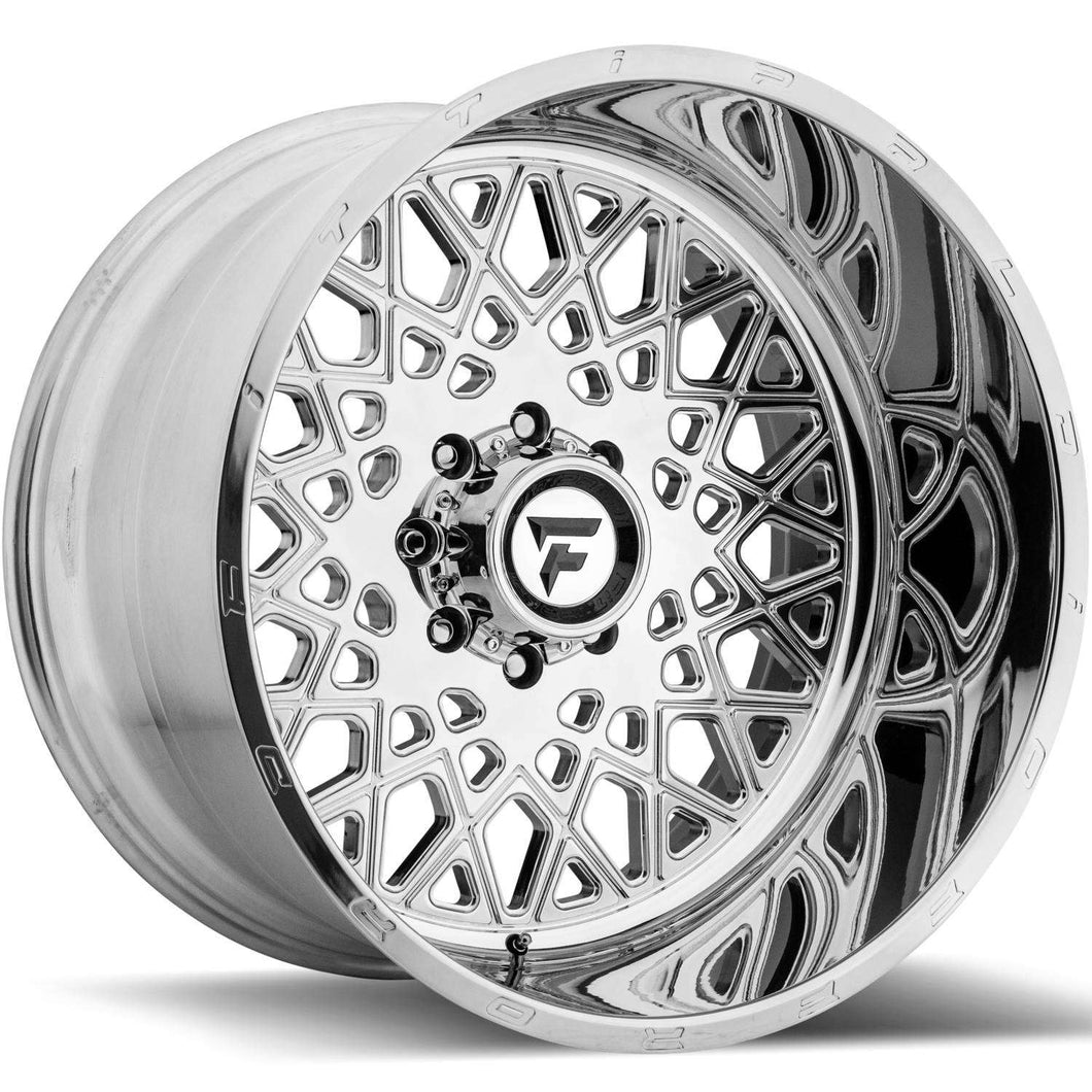 22x12 Fittipaldi Offroad Wheels FTF10 Alpha 8x6.5 -51 Offset 125.2 Hub Polished