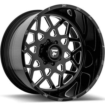 22x12 Fittipaldi Offroad Wheels FTF11 Alpha 8x6.5 -51 Offset 125.2 Hub Black Milled