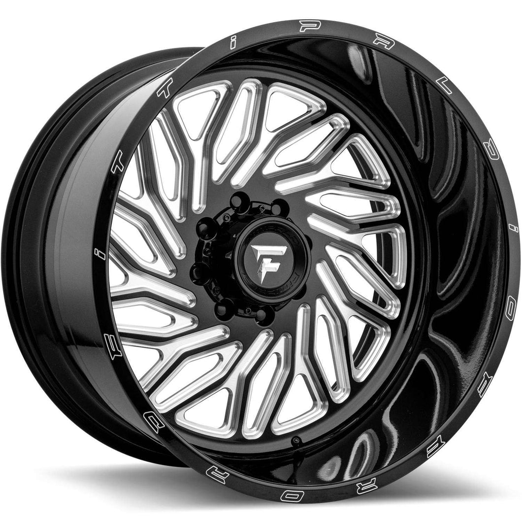 24x14 Fittipaldi Offroad Wheels FTF13 Alpha 8x6.5 -76 Offset 125.2 Hub Black Milled