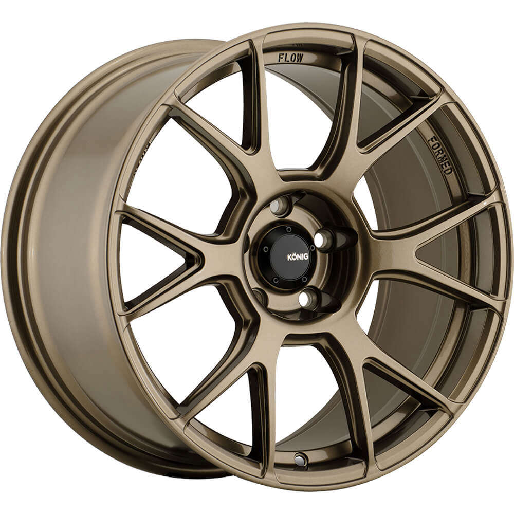 18x9.5 Konig Wheels 56BZ Ampliform 5x114.3 +35 Offset 73.1 Hub Bronze