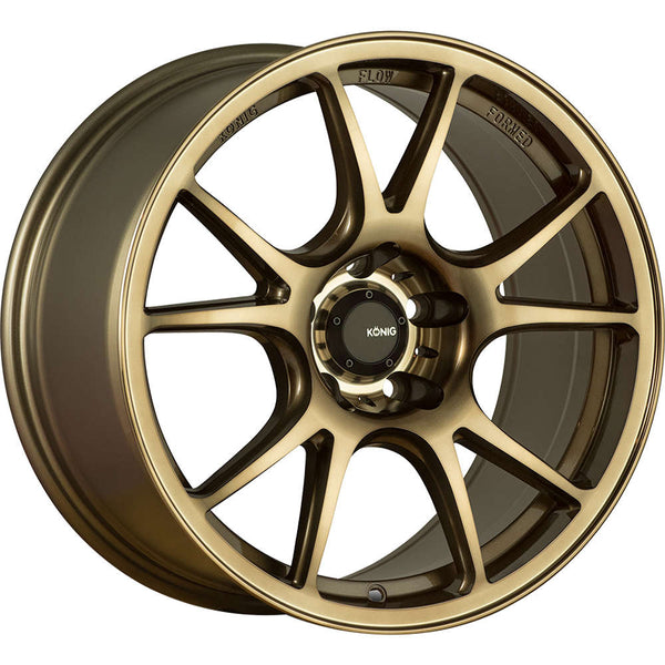 17x8 Konig Wheels 100BZ Freeform 5x114.3 +40 Offset 73.10 Hub Bronze