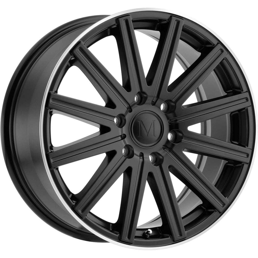 18x8 6x130 Mandrus Wheels Stark Matte Black With Machined Lip 52 offset 84.1 hub