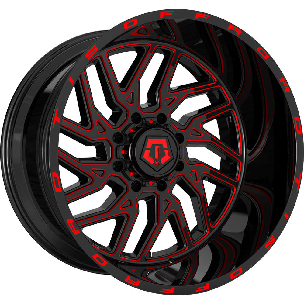 22x12 TIS Wheels 544BMR 8x6.5 -44 Offset 125.2 Hub Gloss Black