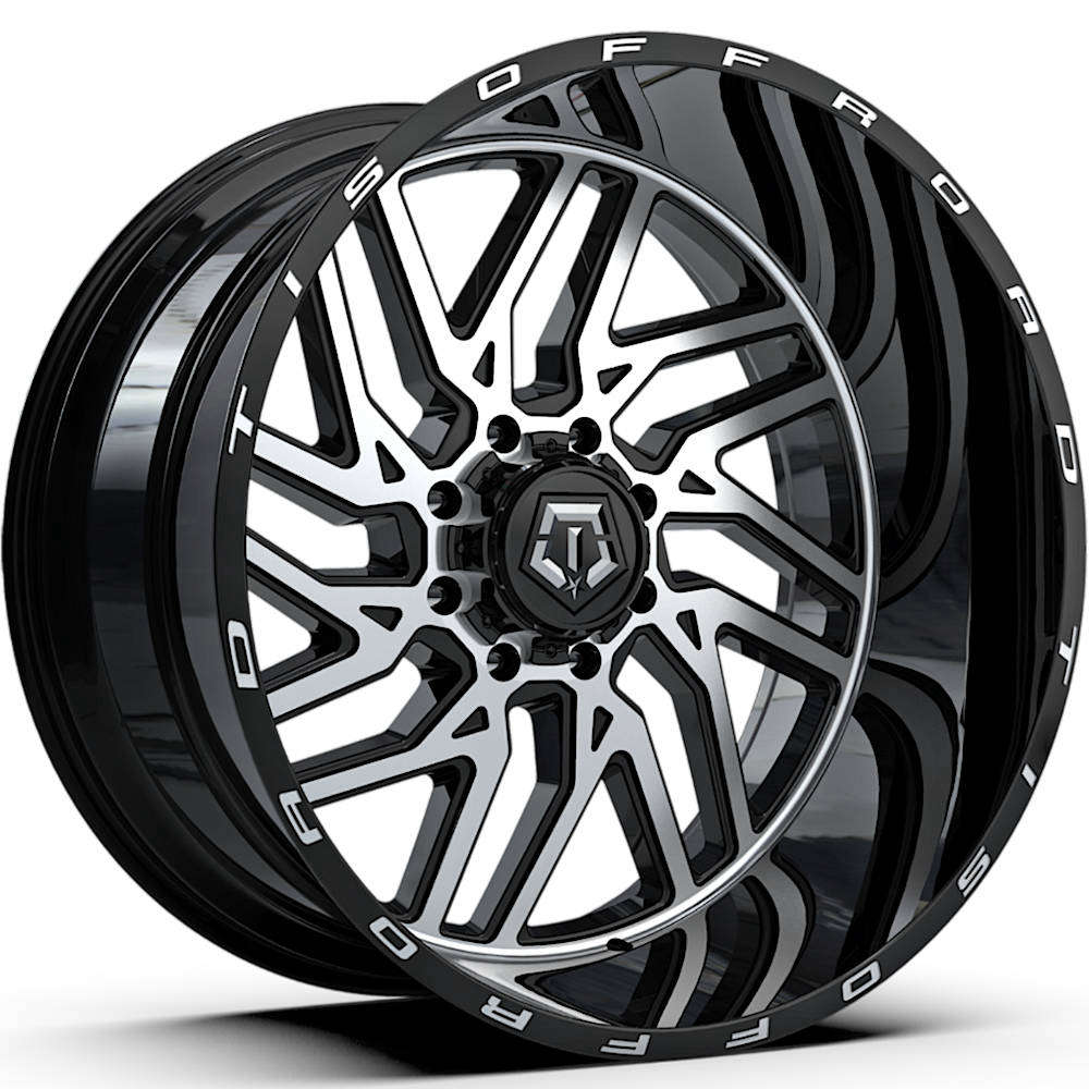 20x10 TIS Wheels 544MB 8x180 -25 Offset 124.3 Hub Gloss Black