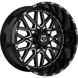 22x12 TIS Wheels 548BM 5x5 / 5x139.7 -44 Offset 78.1 Hub Gloss Black