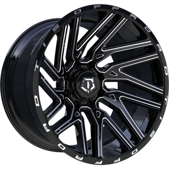 26x14 TIS Wheels 554BM 8x6.5 -76 Offset 125.2 Hub Gloss Black