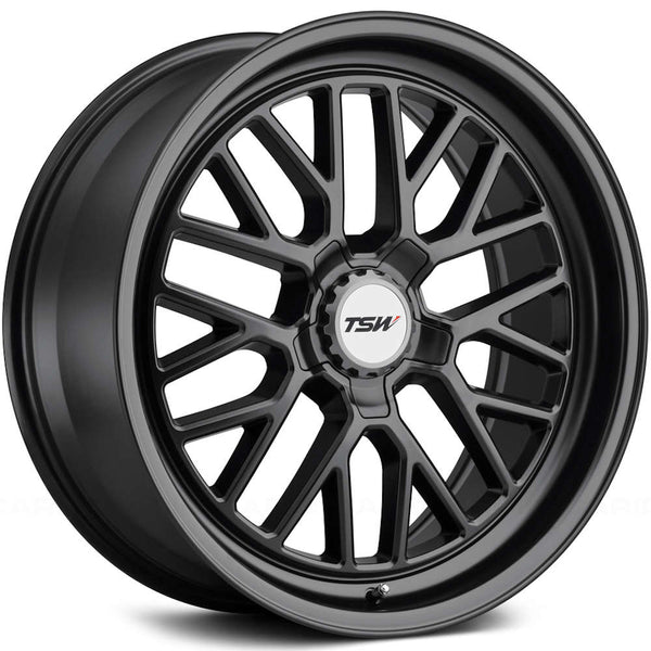 18x9.5 5x112 TSW Wheels Hockenheim S Semi Gloss Black (Gunmetal Hex Nut) 40 offset 66.56 hub