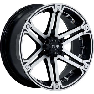 17x8 6x135 Tuff Wheels T01 Flat Black With Machined Face 20 offset 87.1 hub