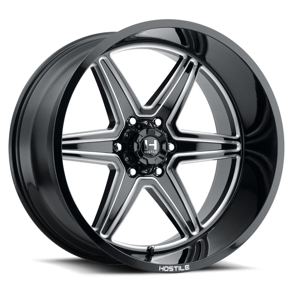 Hostile Offroad Wheels Venom 22x10 6x139.7 -25 Offset 106.1 Hub Blade Cut Finish