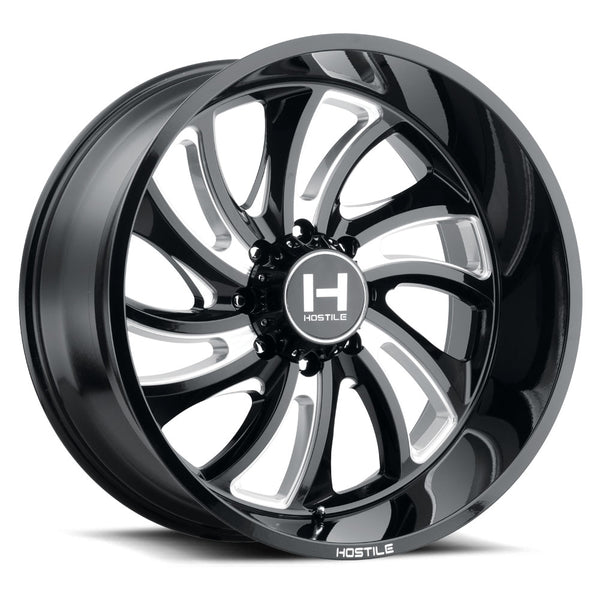 Hostile Offroad Wheels Demon 22x12 8x180 -44 Offset 125.2 Hub Blade Cut Finish