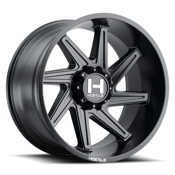 Hostile Offroad Wheels Dagr 22x12 8x165.1 -44 Offset 125.2 Hub Asphalt Finish