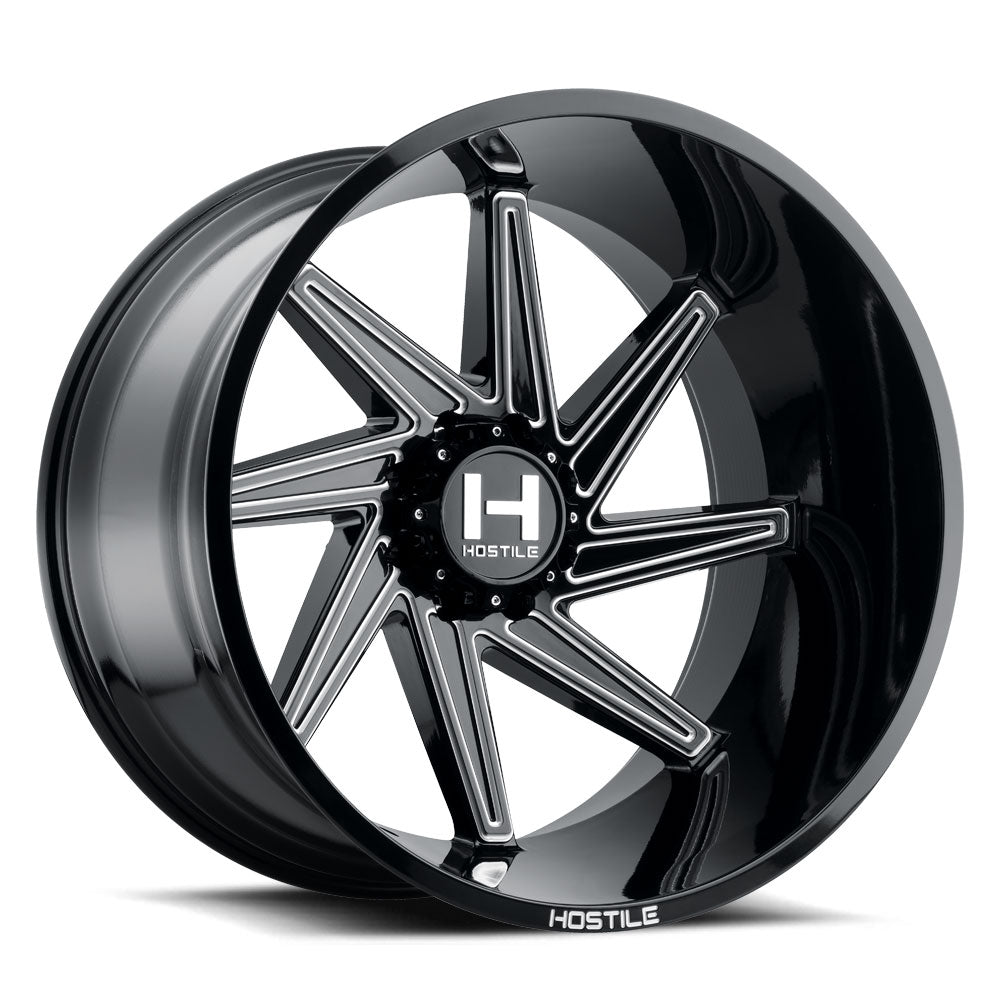 Hostile Offroad Wheels Dagr 22x12 8x180 -44 Offset 125.2 Hub Blade Cut Finish