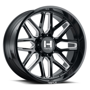 Hostile Offroad Wheels Vulcan 20x12 8x165.1 -44 Offset 125.2 Hub Blade Cut Finish