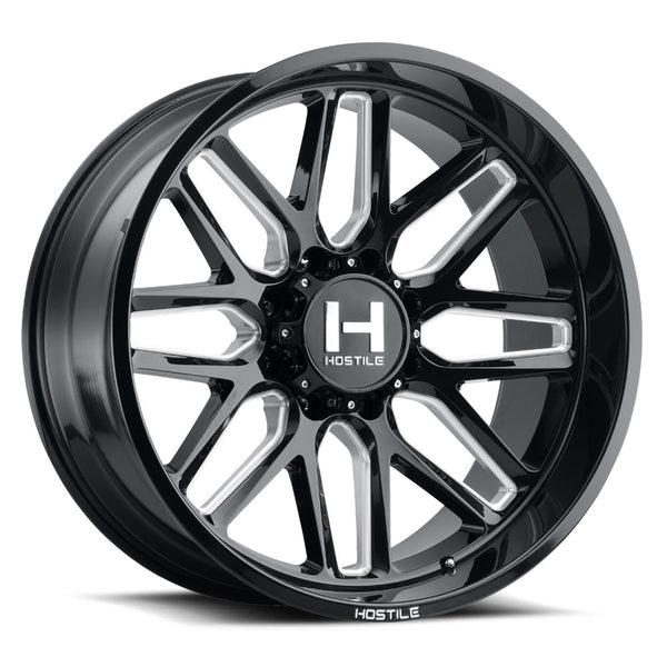 Hostile Offroad Wheels Vulcan 24x14 8x180 -76 Offset 125.2 Hub Blade Cut Finish