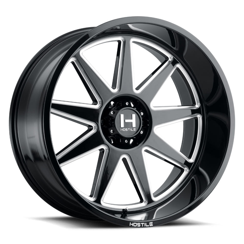 Hostile Offroad Wheels Omega 22x12 8x180 -44 Offset 125.2 Hub Blade Cut Finish