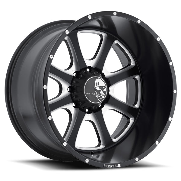 Hostile Offroad Wheels Exile 20x12 8x165.1 -44 Offset 125.2 Hub Blade Cut Finish