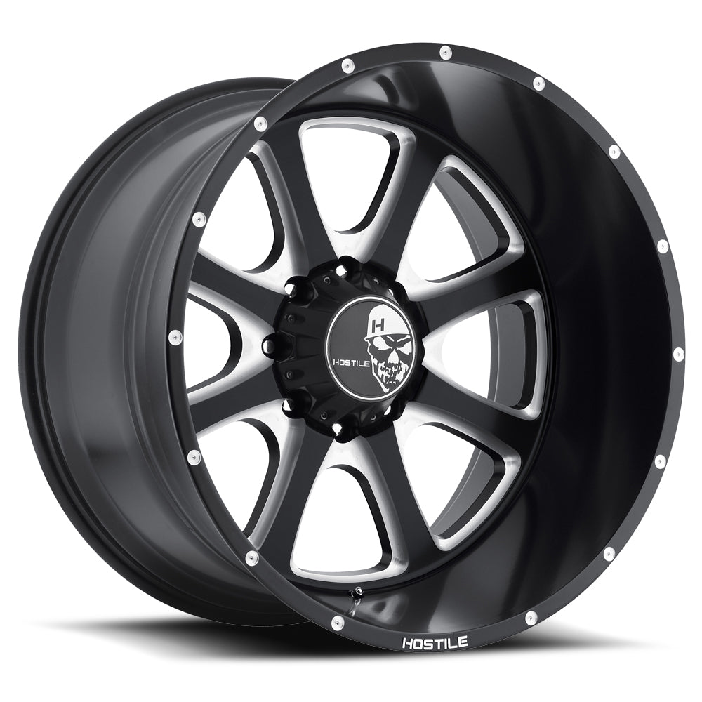 Hostile Offroad Wheels Exile 22x10 6x139.7 -25 Offset 106.1 Hub Blade Cut Finish