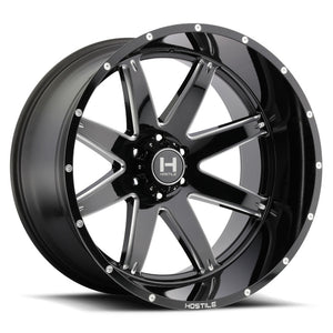 Hostile Offroad Wheels Alpha 20x10 8x180 -19 Offset 125.2 Hub Blade Cut Finish