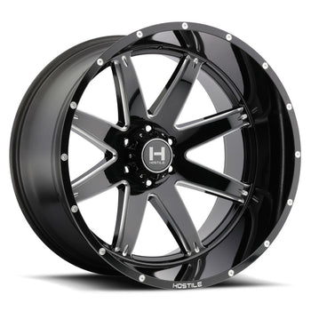 Hostile Offroad Wheels Alpha 22x14 5x150 -76 Offset 110 Hub Blade Cut Finish