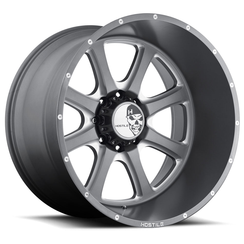 Hostile Offroad Wheels Exile 20x9 8x180 10 Offset 125.2 Hub Iron Cut Finish