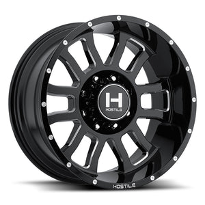 Hostile Offroad Wheels Gaunlet 22x14 8x180 76 Offset 125.2 Hub Blade Cut Finish