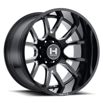 Hostile Offroad Wheels Rage 22x14 5x150 -76 Offset 110 Hub Blade Cut  Finish