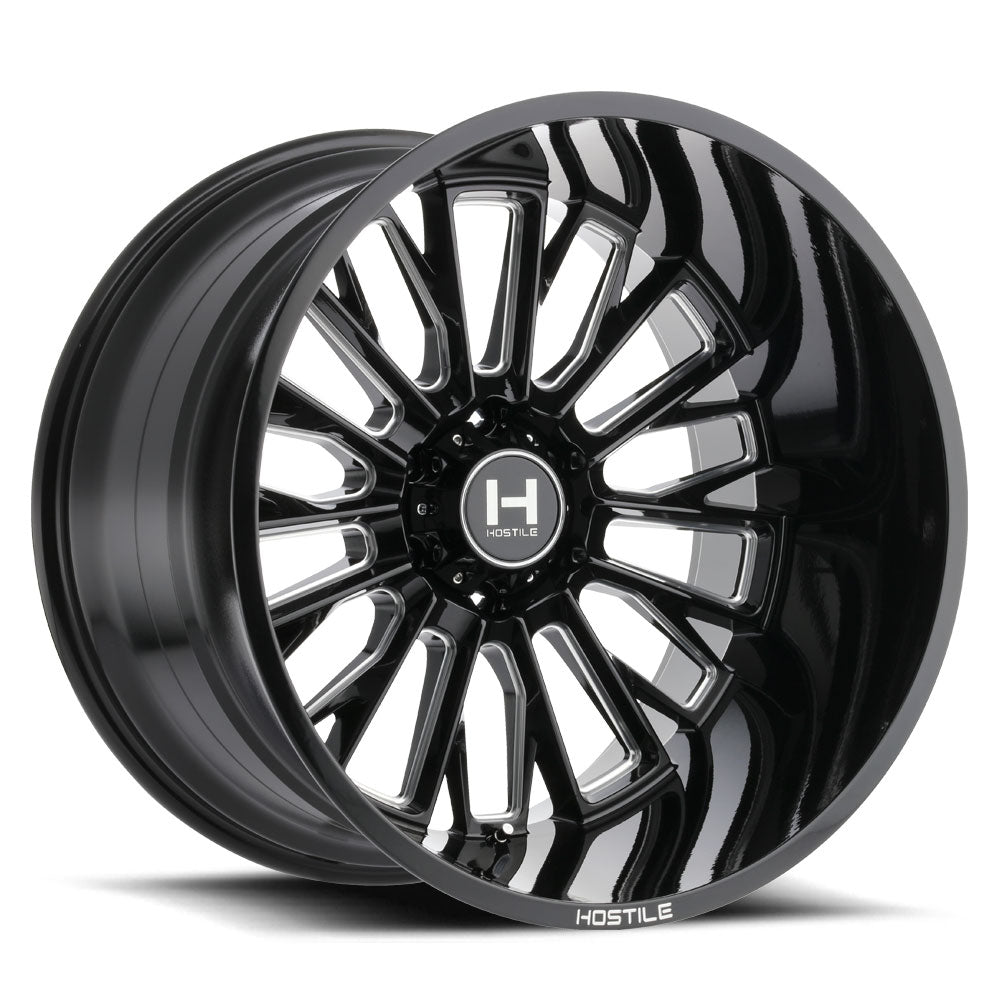 Hostile Offroad Wheels Fury 20x9 8x180 0 Offset 125 Hub Blade Cut  Finish