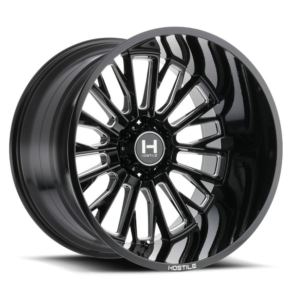 Hostile Offroad Wheels Fury 22x12 5x127 -44 Offset 110 Hub Blade Cut  Finish