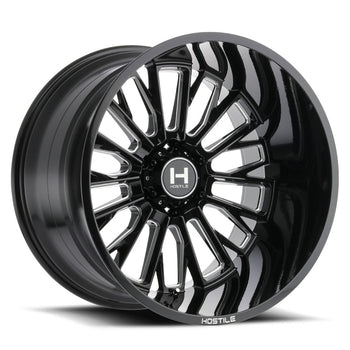 Hostile Offroad Wheels Fury 22x12 5x127 -44 Offset 110 Hub Blade Cut  Finish
