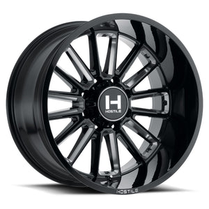 Hostile Offroad Wheels Predator 20x9 5x150 12 Offset 110 Hub Blade Cut  Finish