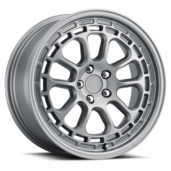 17x8 MKW Offroad Wheels M207 5x114.3 35et 73 Hub Full Matte Grey paint