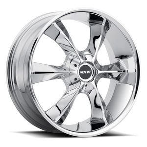 22x9 MKW Wheels M119 6x139.7 30et 100.3 Hub Chrome