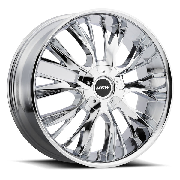 22x9 MKW Wheels M122 6x139.7 18et 106.1 Hub Chrome