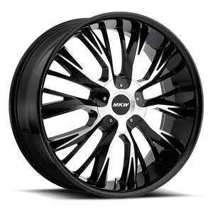 22x9 MKW Wheels M122 6x135/6x139.7 35et 100.3 Hub Gloss Black Machined