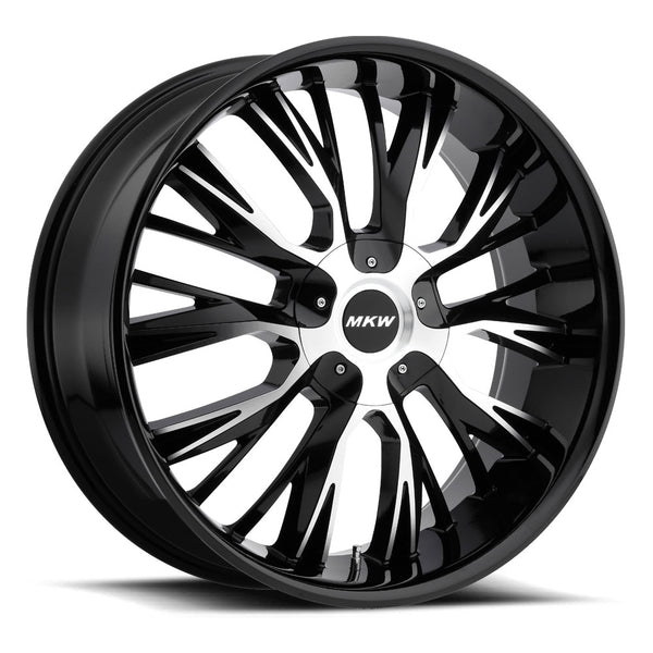 20x8.5 MKW Wheels M122 5x115/5x120 18et 74.1 Hub Gloss Black Machined