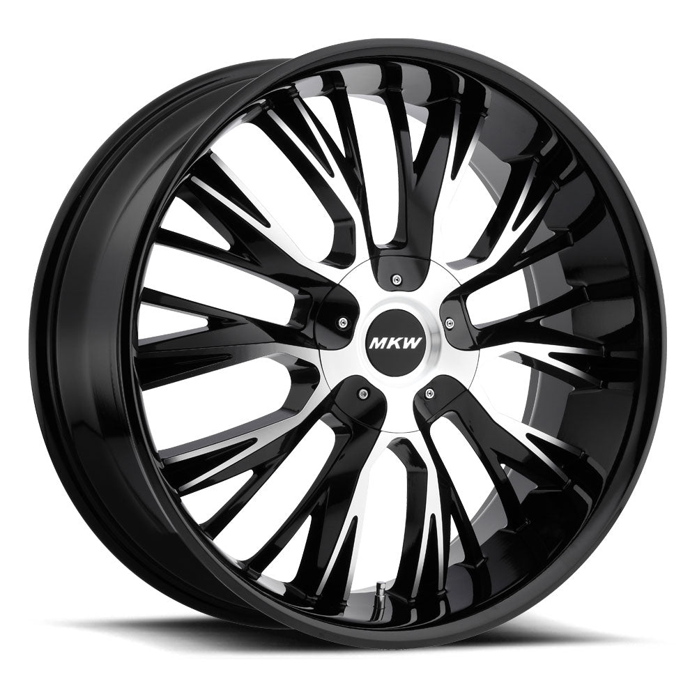 20x8.5 MKW Wheels M122 5x112/5x114.3 40et 73 Hub Gloss Black Machined