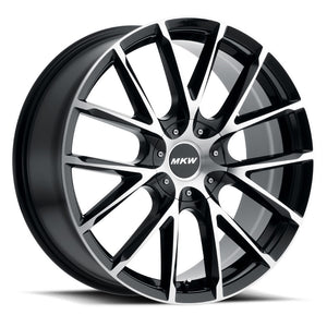 22x9 MKW Wheels M123 5x115/5x120 18et 74 Hub Gloss Black Machined