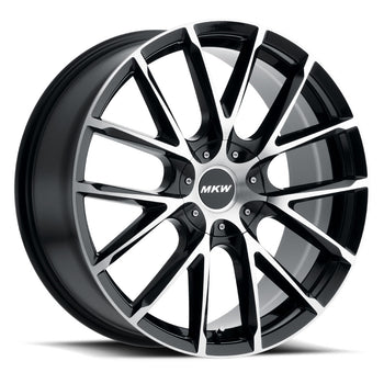 22x9 MKW Wheels M123 6x139 18et 106.1 Hub Gloss Black Machined