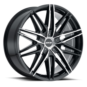20x8.5 MKW Wheels M124 5x115/5x120 18et 74 Hub Gloss Black Machined
