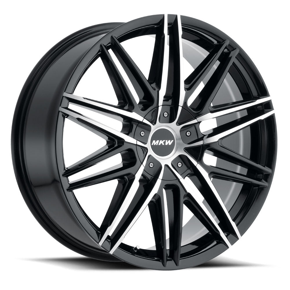 20x8.5 MKW Wheels M124 5x115/5x120 18et 74 Hub Gloss Black Machined