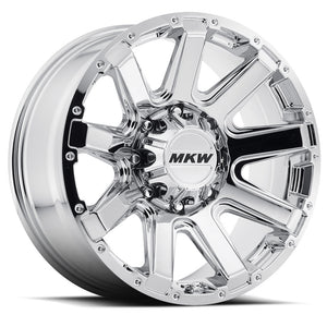 17x9 MKW Offroad Wheels M94 8x165 10et 130.8 Hub Chrome