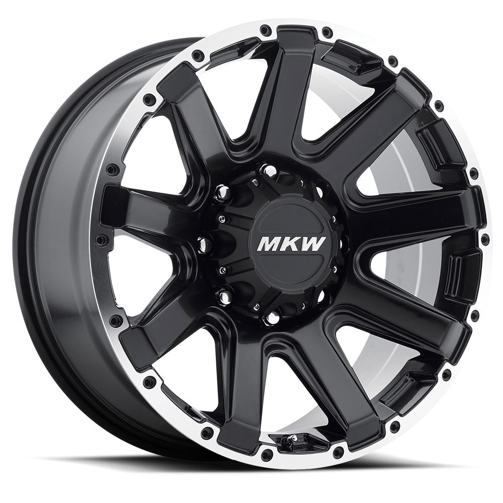 17x9 MKW Offroad Wheels M94 8x165 10et 130.8 Hub Satin Black Machined